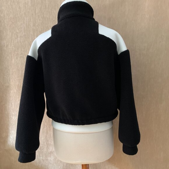 Zara Teddy Fleece & Neoprene Contrast Jacket | Size M - Picture 6 of 10